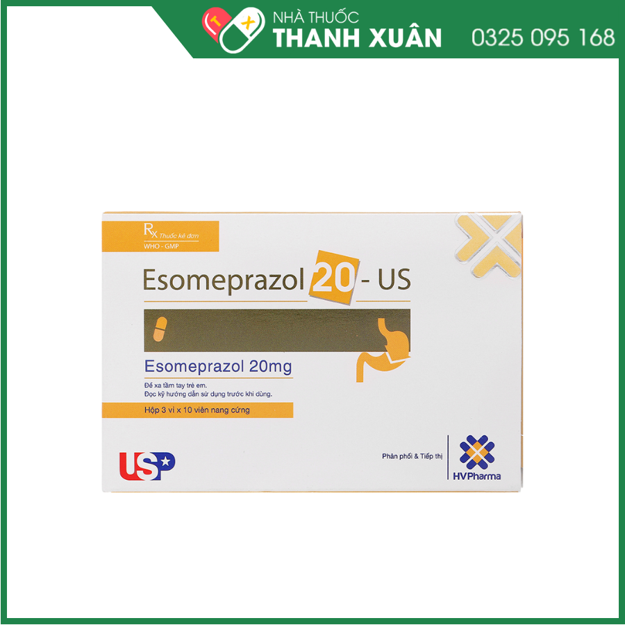 Esomeprazol 20-US điều trị trào ngược dạ dày-thực quản